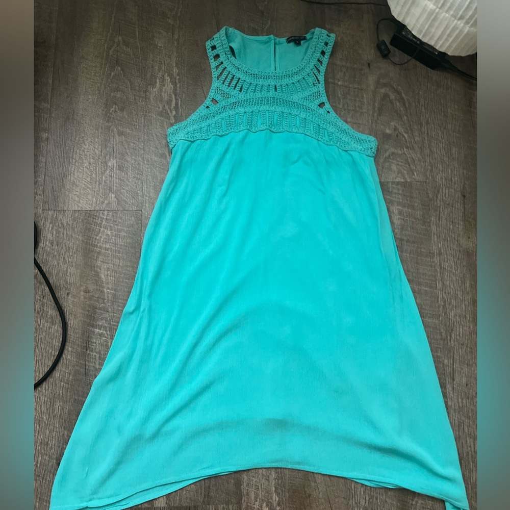 Turquoise asymmetrical sundress